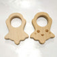 10pcs Lovely Cartoon Natural Wooden Octopus Pendant Pure Natural Beech Wood Animal Shape for Handmade Home Decoration (Peace Sign)