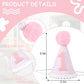 Pink & White First Birthday Party Hat - Girl's 1st Birthday Crown with Photo Props for Decorations and Dressing