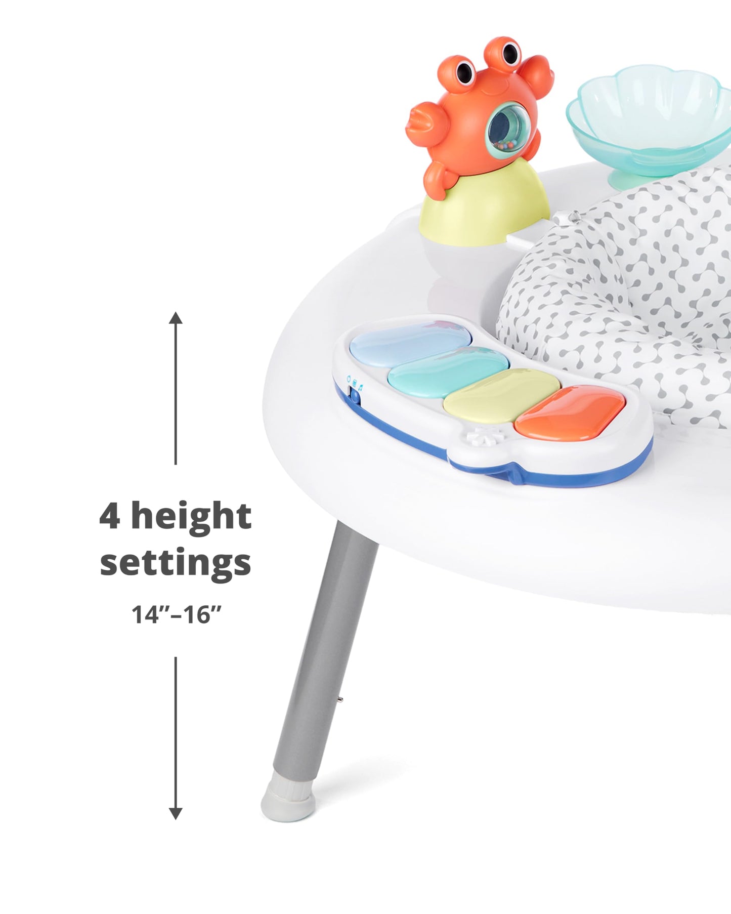 Skip Hop 2-in-1 Baby Activity Center with 20+ Developmental Activities Light-up Musical Piano for Tummy Time Play 4 Clip-on & Moveable Toys