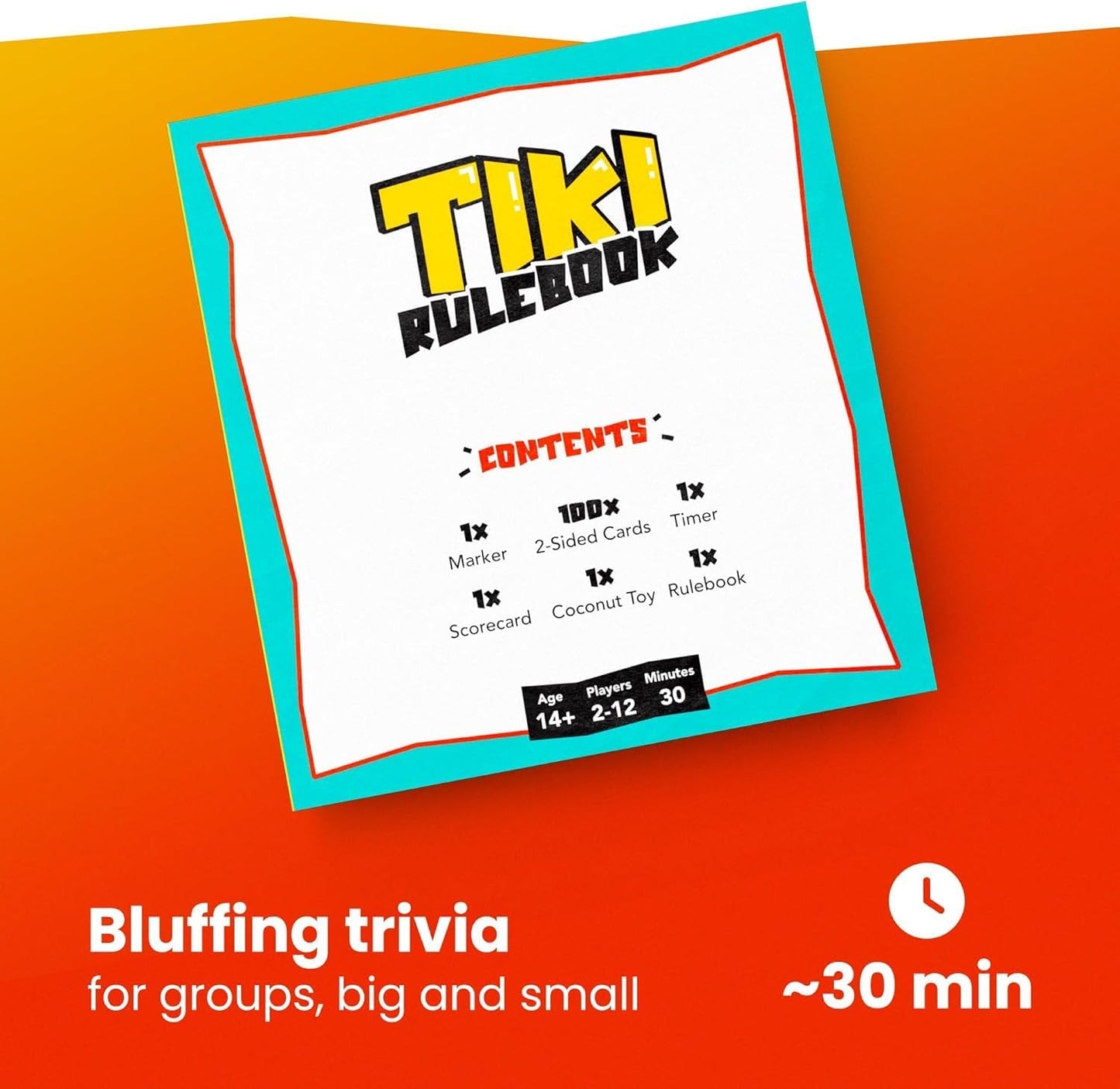 Tipsy Chicken Tiki Knockout: Bluff Your Way to Victory - Team Building & Party Board Games - Bluffing Trivia Game for Friends & Family Game Night