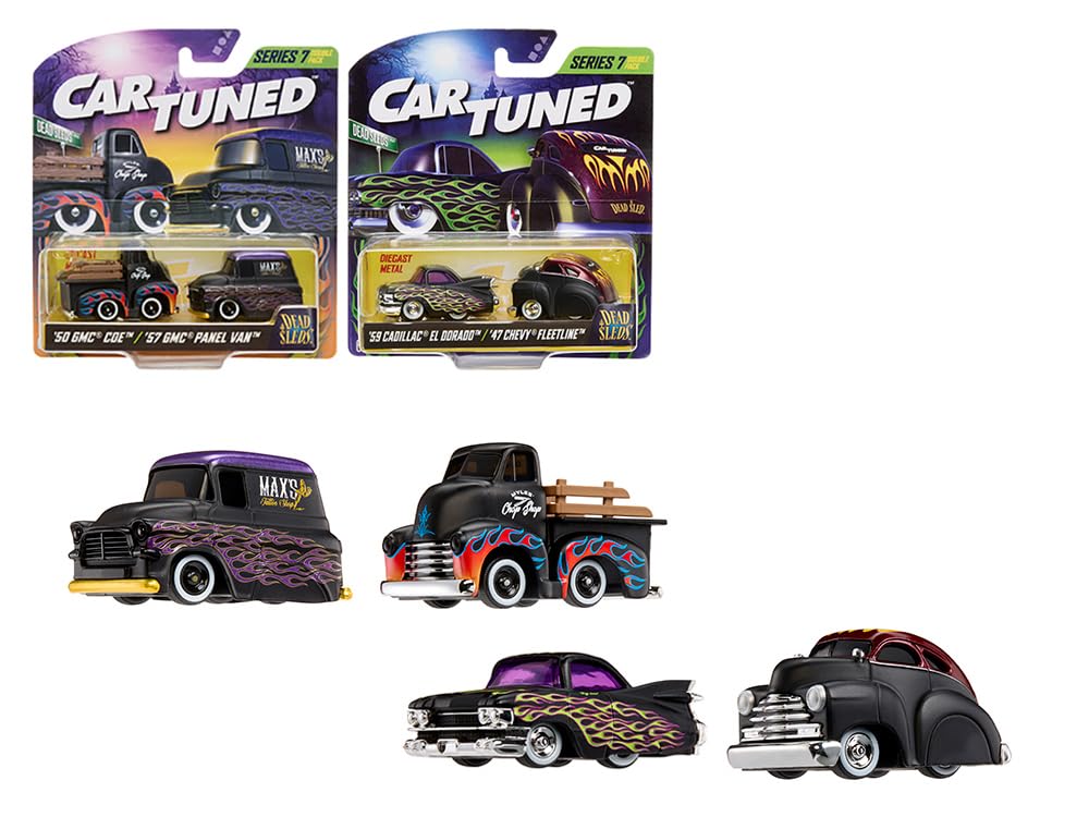 CARTUNED Dead Sleds Double Pack Series 7 Set of 4 Cars Diecast Model Cars 541967-XX4
