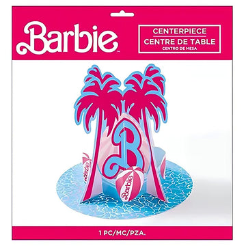 Adorable Multicolor Malibu-inspired Barbie Pop-Up Centerpiece - 12" x 10" (1 Set) - Includes 4 Stickers, Perfect For Birthday Decor & Themed Events
