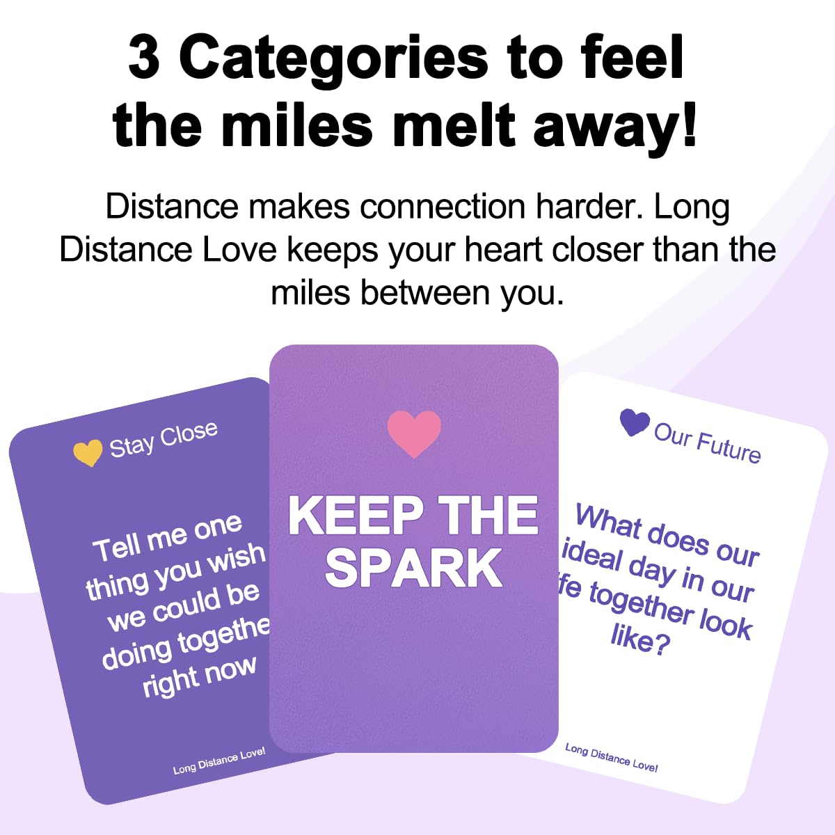 Long Distance Love - Long Distance Relationship Card Game for Couples, 150 Conversation Starter Cards for Video Calls & Virtual Date Night, Gift