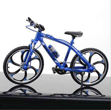 Nuoyi Creative Alloy Finger Bicycle 1:10 Miniature Simulated Bicycle, Road Finger Bicycle Toys(Blue)