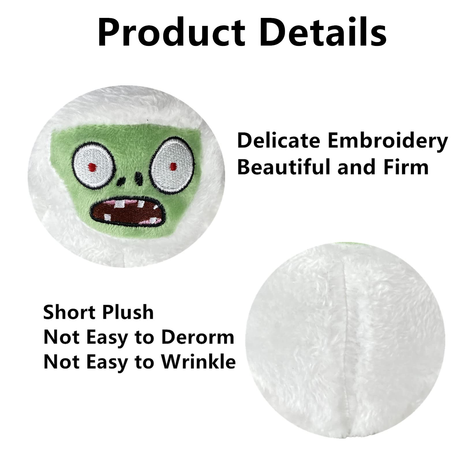 JHESAO 10 PCS Plants and Zombies Plush PVZ Plushies Zombies Brown Coat Toys Normal Zombies PVZ 1 2 Stuffed Soft Doll Gray Zombies New
