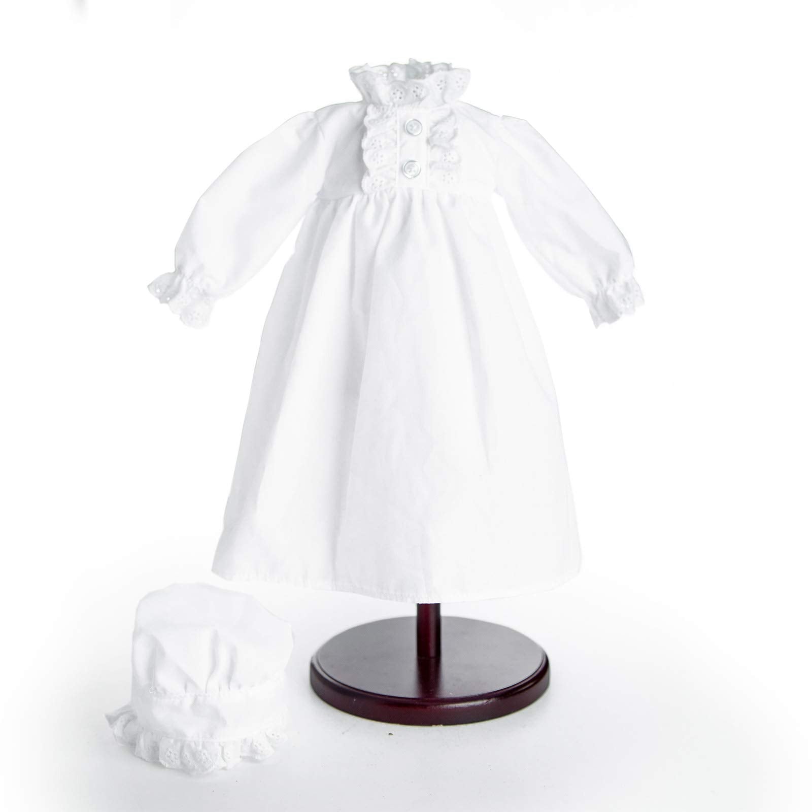 The Queen's Treasures 18 Inch Doll Clothes, Officially Licensed Little House on The Prairie Sleepwear Outfit. Full Length Nightgown and Nightcap