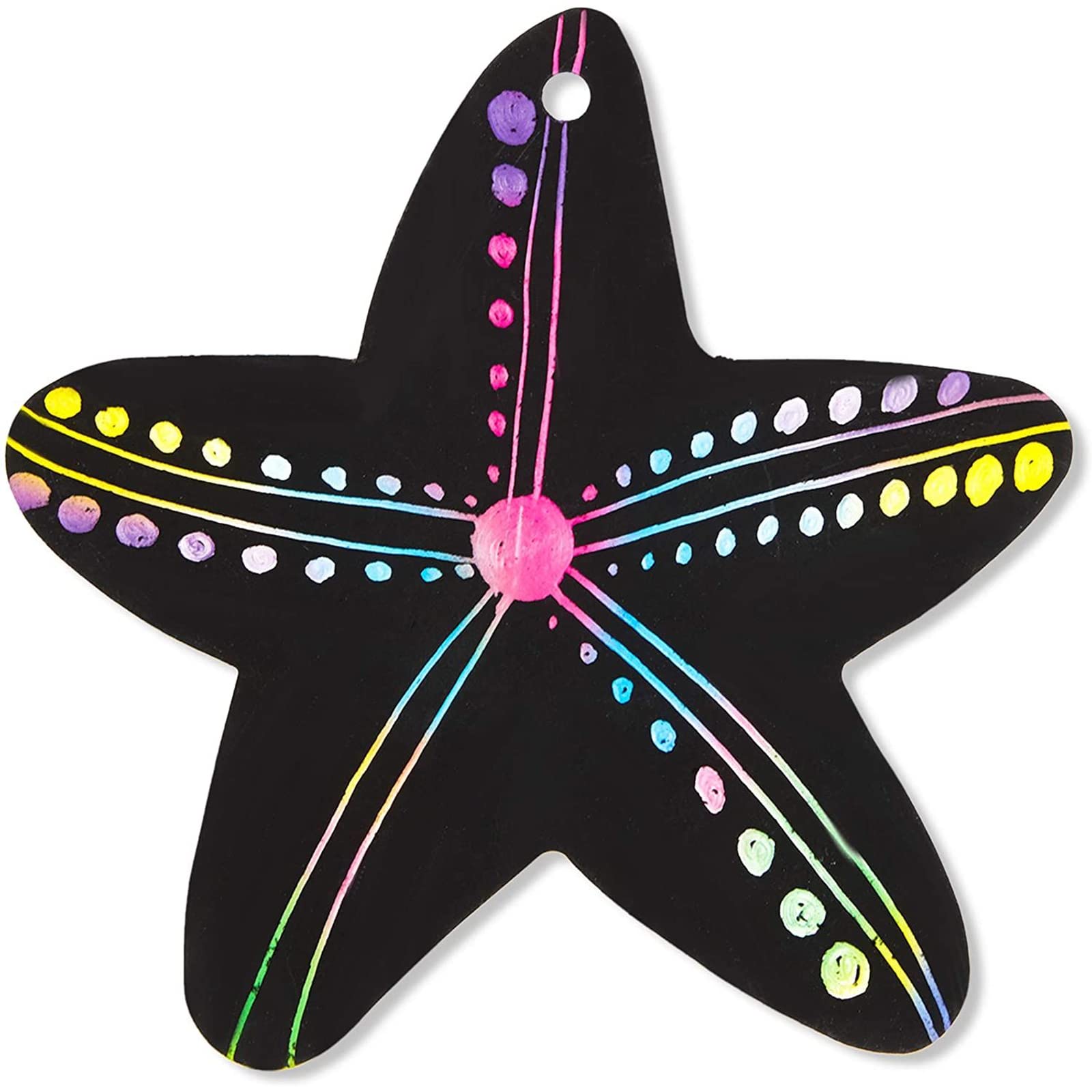 Bright Creations Rainbow Scratch Paper Ocean Animal Ornaments - DIY Doodling Kids Craft Activity - Pack of 50, 5 x 6 in, 10 Designs