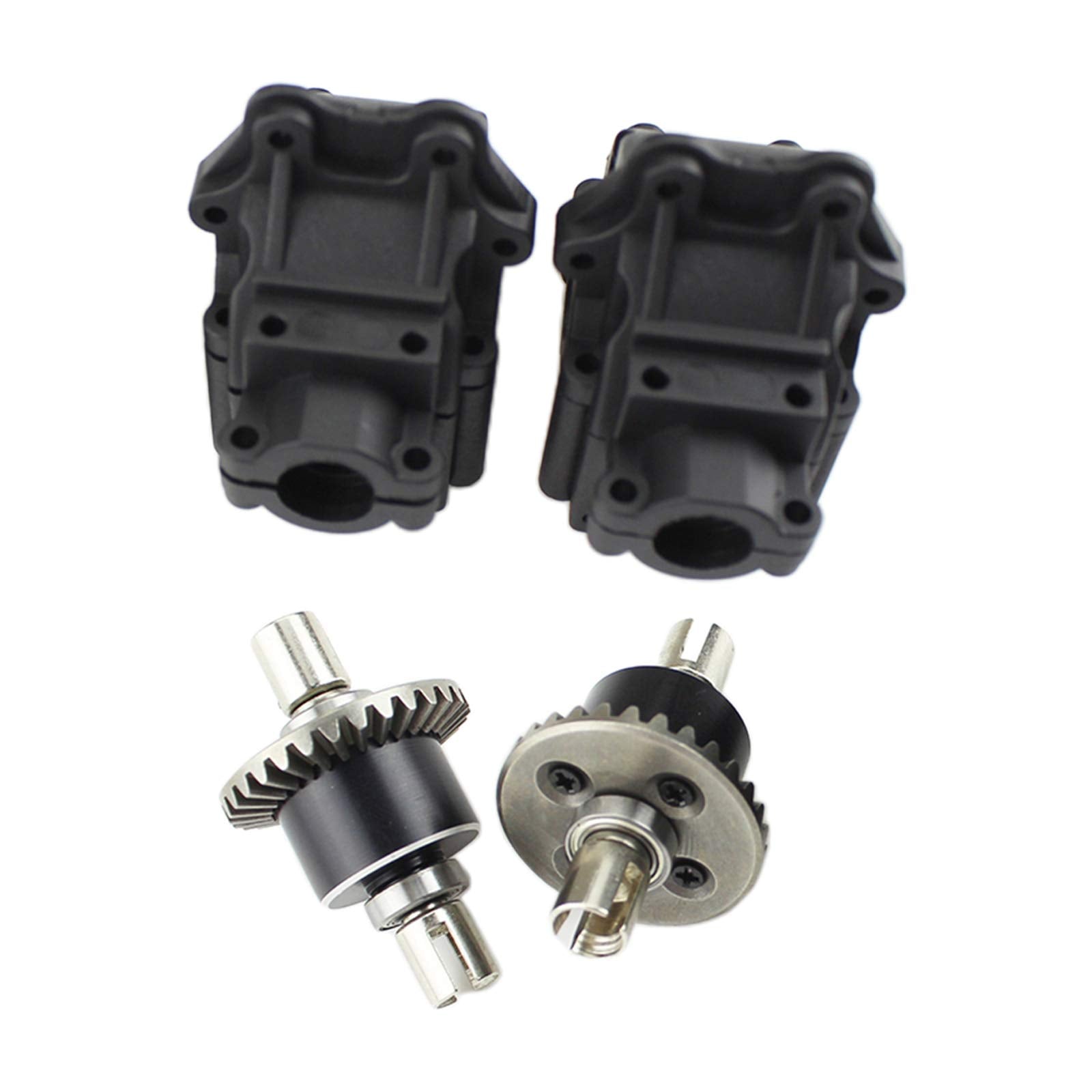 lahomia Wltoys RC Car 2 Pair Plastic Housing Cover Shell and Metal Differential,Retrofit and Upgrade Accessories for 144001,124018,124019 Models