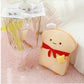 OUKEYI 18.9'' Toast Baguette Plush Pillow, Bread Shape Plush Toy Hugging Pillow with Red Scarf,Soft Toast Food Sofa Cushion for Home Decor,Funny Gift