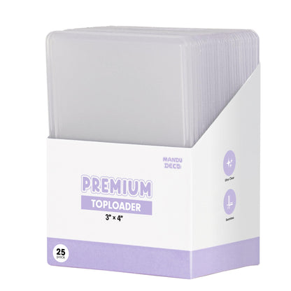 Mandu Deco PVC Free Toploaders for Kpop Album Photocards or Trading Cards, 3" x 4" (Pack of 25)