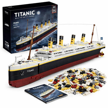 Liberty Imports Titanic Model Kit - 2022 Pieces Large Cruise Ship Building Blocks Set, STEM Educational Toy Gifts for Kids and Adults, Collectible