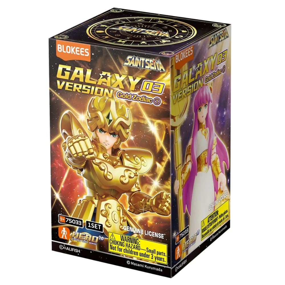 BLOKEES Saint Seiya, Galaxy Version, GV03, Gold Zodiac ?, 9 Model Kit Myster Boxes, Assembly Required, 10+