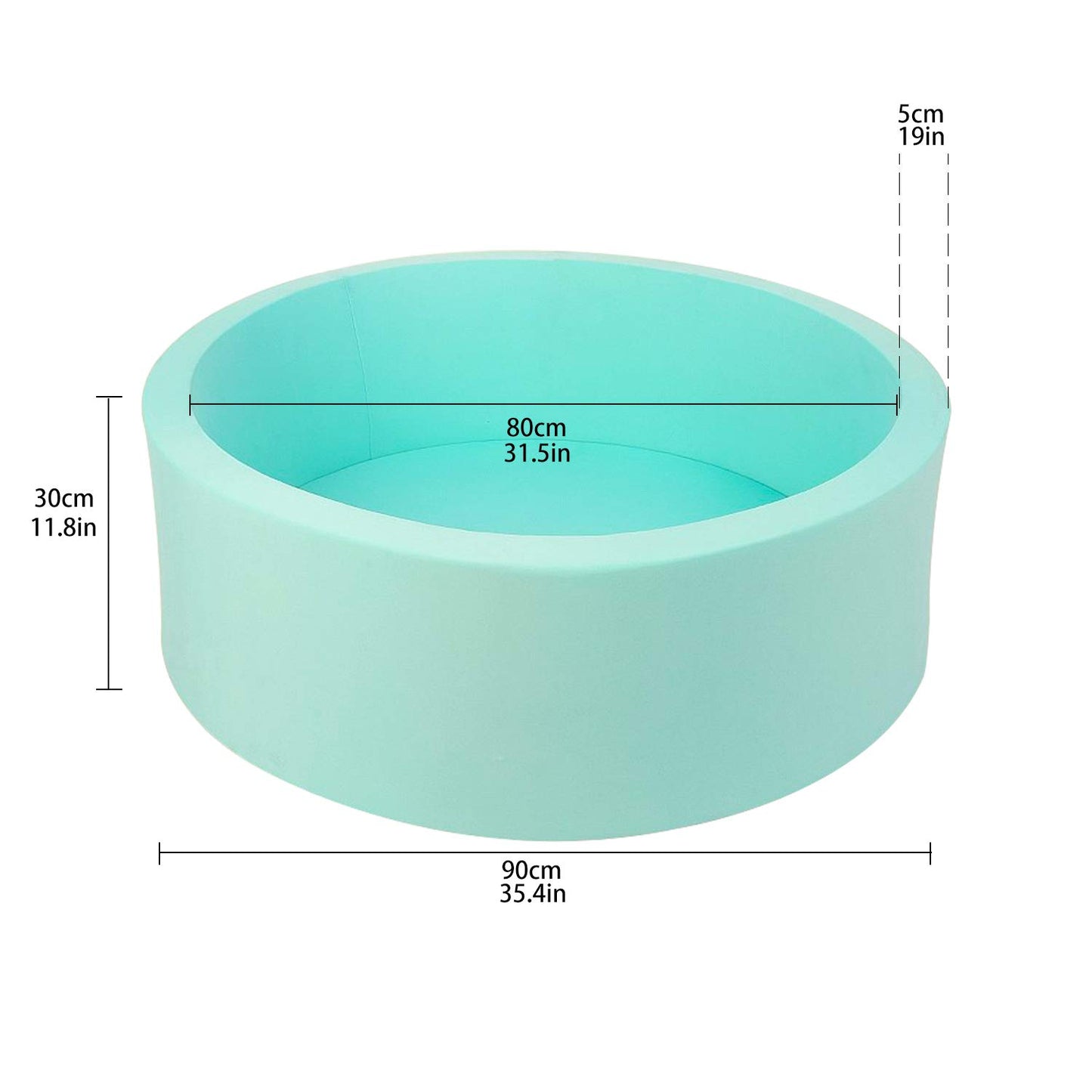 TRENDBOX Memory Foam Sponge Indoor Round Ball Pit (NO Balls) for Toddler Children - Light Blue