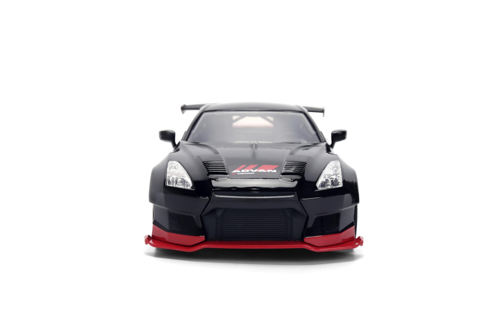 Jada 2009 Nissan GT-R Ben Sopra HSK Advan, Black/Red Toys 37022-1/24 Scale Diecast Model Car