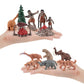 BLAPNK Realistic Prehistoric Animal and Primitive Figurines Moodel Toy 12 Pcs Ancient Smilodon Mammoth Human Figures Collection Playset Educational