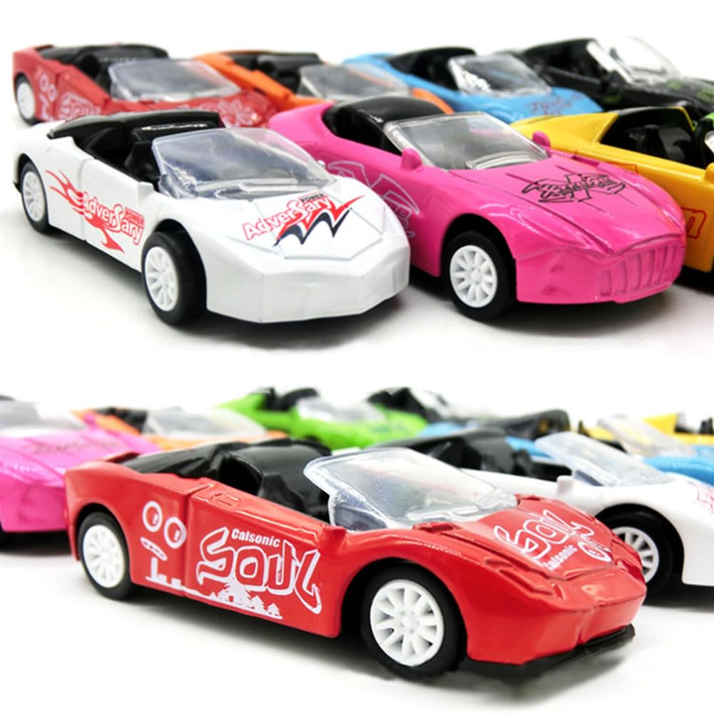 8-Pack Die-Cast Metal Pull Back Toy Cars - Mini Alloy Vehicles for Kids, Party Favors, Birthday Gifts