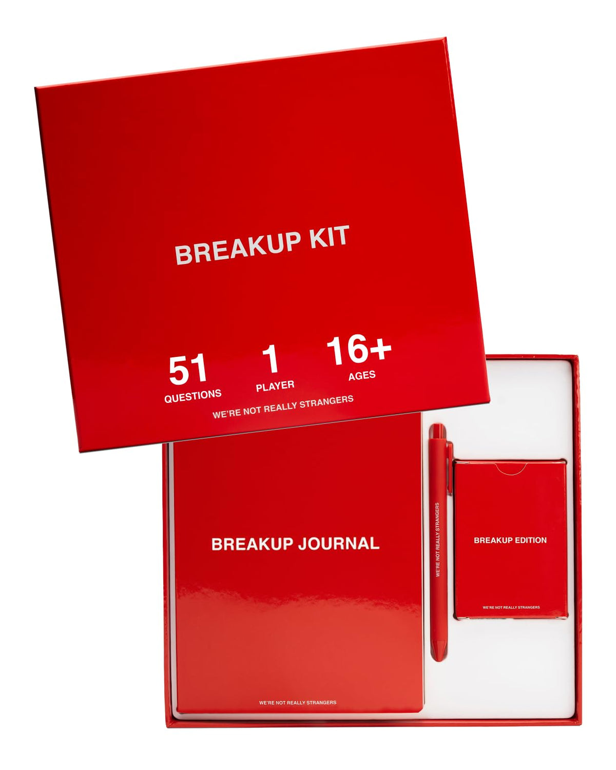 WE'RE NOT REALLY STRANGERS Breakup Kit, Includes 51 Cards & Breakup Journal