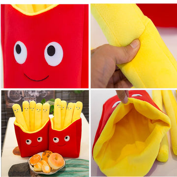 JPORSHU Hamburger French Fries Plush Pillow?16 inches Food Plush Stuffed Pillow?Soft Sofa Cushion Plushie Toy?Cartoon Toy Pillow Gifts for Kids