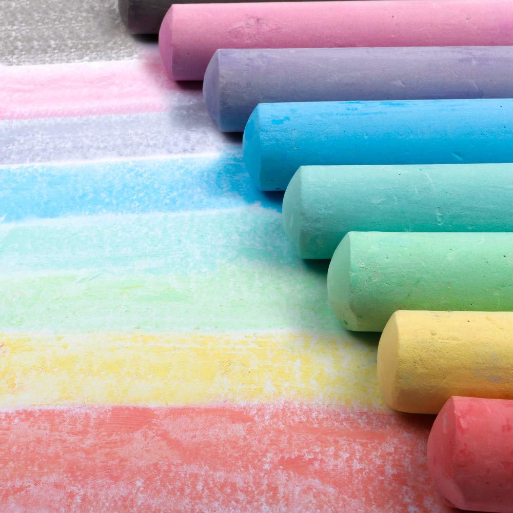 feela Sidewalk Chalk, 162 Pack 18 Colors Sidewalk Chalk Set For Kids Jumbo Chalk Bulk, Great for Kids Family, Paint on Sidewalk Wall School Driveway
