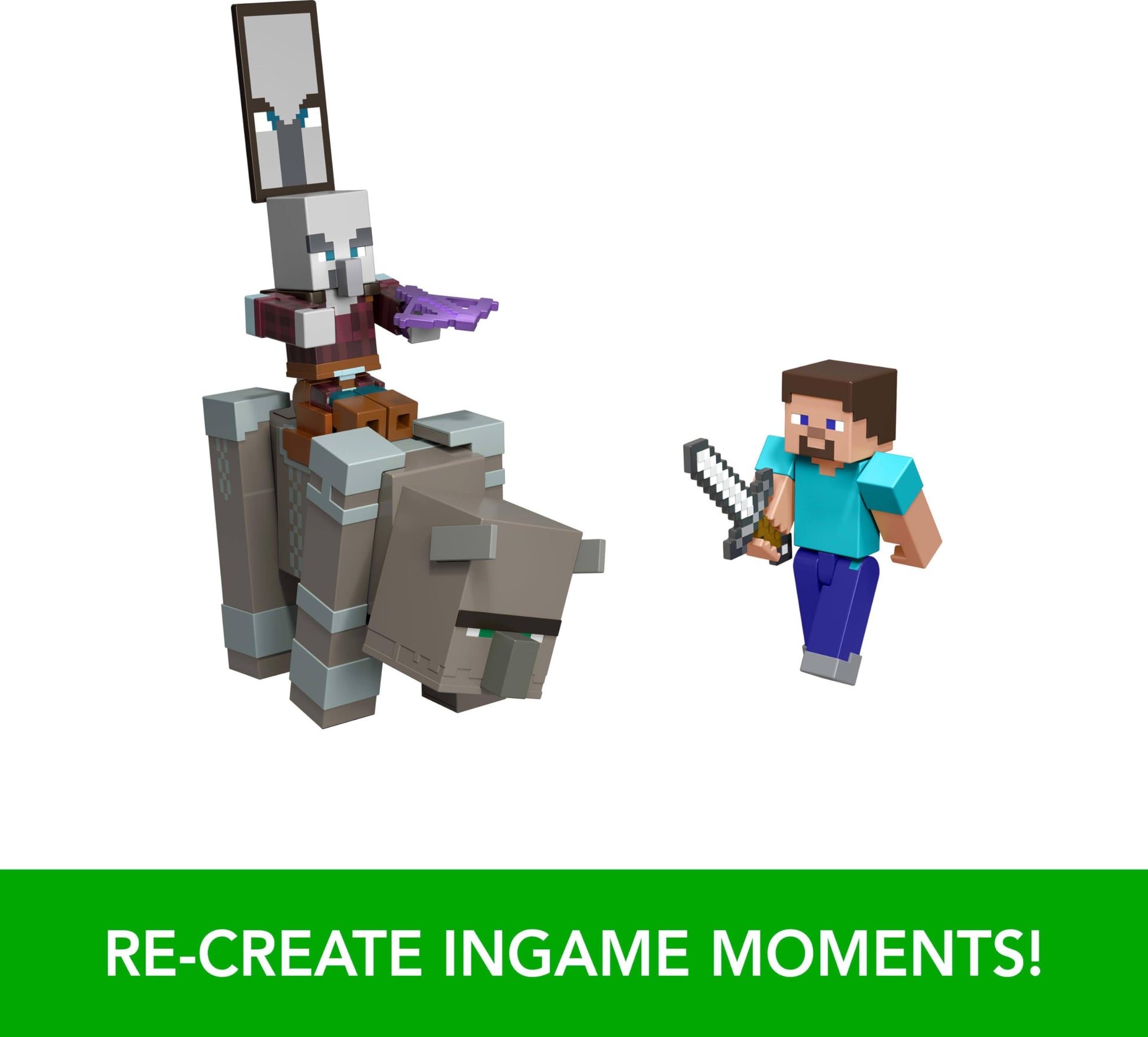 Mattel Minecraft Village Raid Pack with 3 Action Figures & Accessories