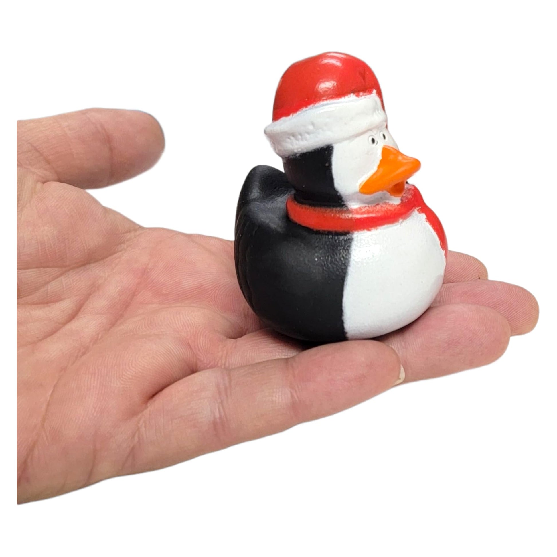 Cool Winter Antarctica Penguin in Santa Hat Rubber Ducks (2") Standard Size. (12 Pack) Cute Duck Bath Tub Pool Toys. (Penguin Rubber Duckies)