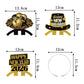 KALOR Sparkling 2026 New Year Headbands 6-Pack, Black Gold Glitter Party Headbands for New Year's Eve Party Supplies, Countdown Parties, No Assembly