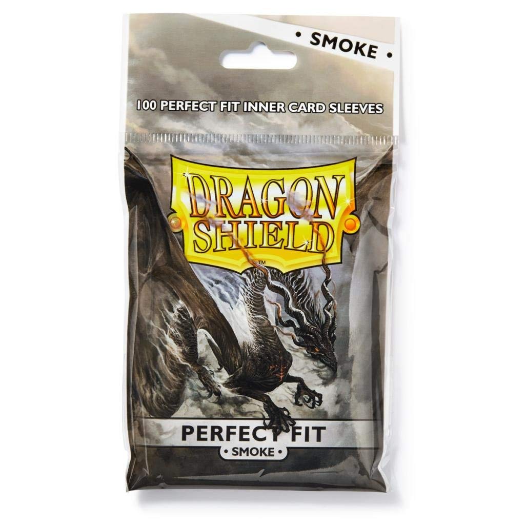 Dragon Shield Bundle: 5 Packs of Smoke Perfect Fit Standard Size Sleeves - 500 Sleeves Total