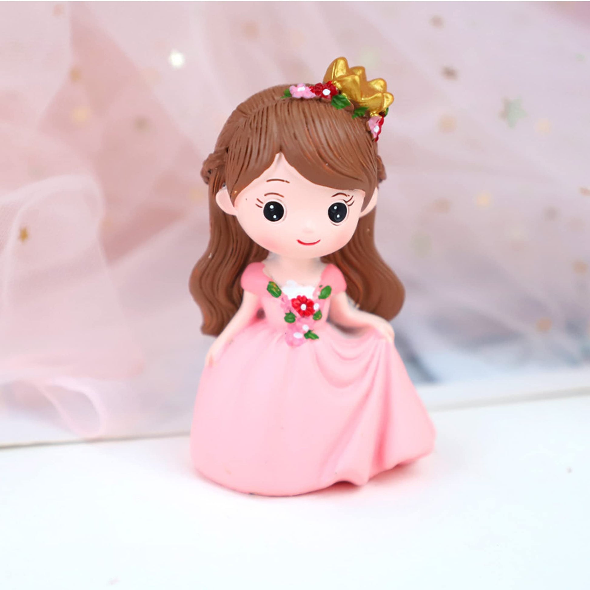 26PCS Princess Castle Cake Topper Girl Princess Cake Decoration Happy Birthday Insert Cards for Girl Birthday Party Supplies