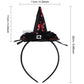 Blulu 12 Pieces Halloween Headbands Witch Hat Hairbands Bulk Witch Hair Hoops Halloween Hair Accessories for Women Cosplay Costume Supplies