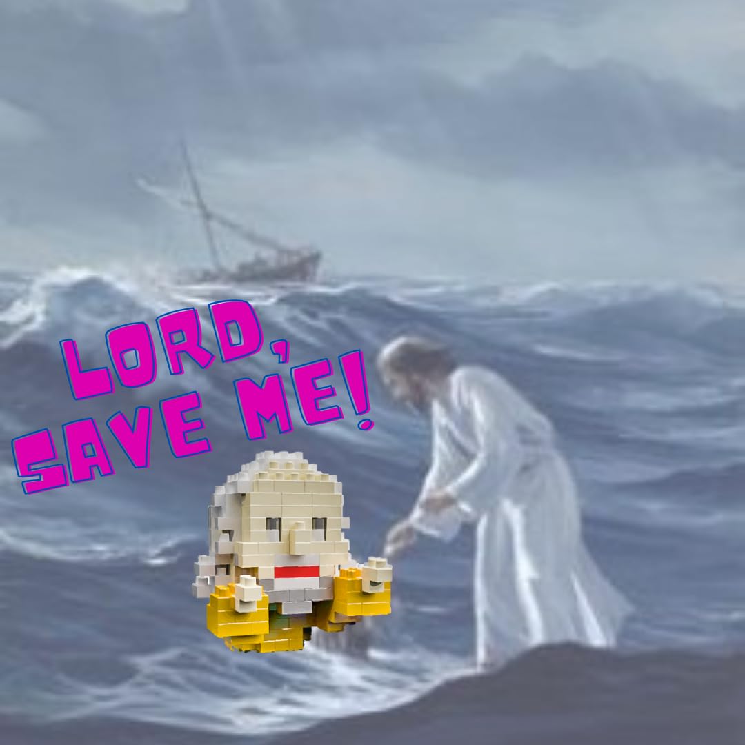 Jesus Series-Jesus Saved Peter Mini Figurine, Bible Story w/Lego, Jesus Toy, Nativity Building Set for Aged14+, Great Gift for Teenagers and Adults