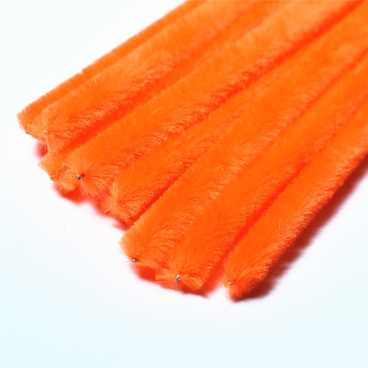 Orange Pipe Cleaners (100 Pack) Chenille Stems for DIY Art Decorations Creative Craft (6 mm x 12 Inch)