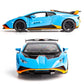 WAKAKAC Model Car 1/24 Scale Compatible for Lambo STO Die-cast Toy Vehicle Pull Back with Light and Sound Toy Car Door Can be Open (Blue)