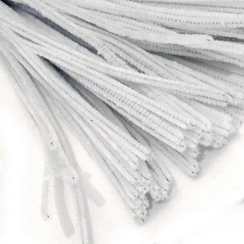 The Crafts Outlet Chenille Sparkly Stems, Pipe Cleaner, 20-in (50-cm), 25-pc, Clear