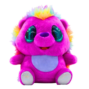 EyeLuvs 8-inch Large Hedgehog- Shake & Sparkle- Purple, Fluffy Hedgehog with Glitter Globe Effect Eyes, Stuffed Animal, Made with Kid Safe Materials