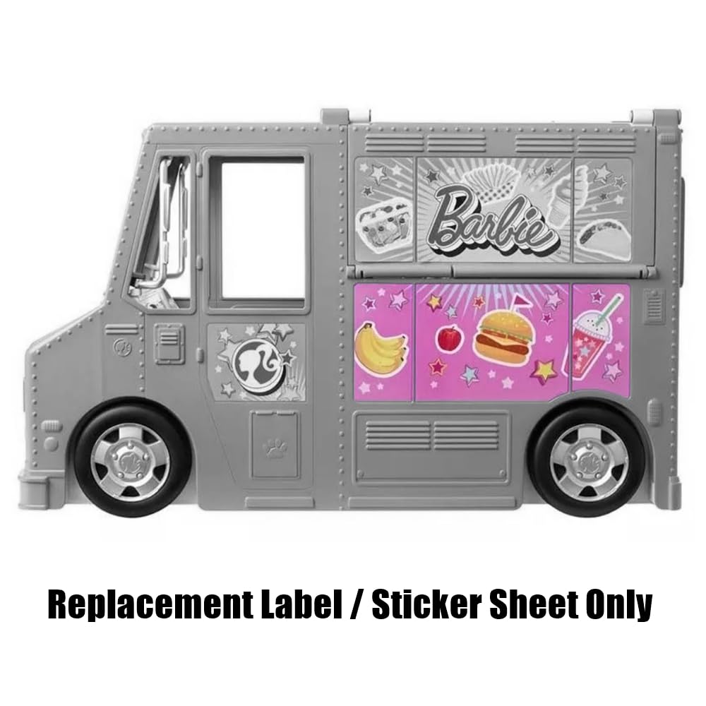 Replacement Parts for Fresh 'n Fun Food Truck Barbie Doll Playset - GMW07 ~ Replacement Label/Sticker Sheet