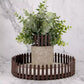 1Pc 35 Inches Brown Mini Fairy Garden Fence, Micro Landscape Miniature Ornaments for Dollhouse, Crafts, Diorama Project, Plant Pot DIY