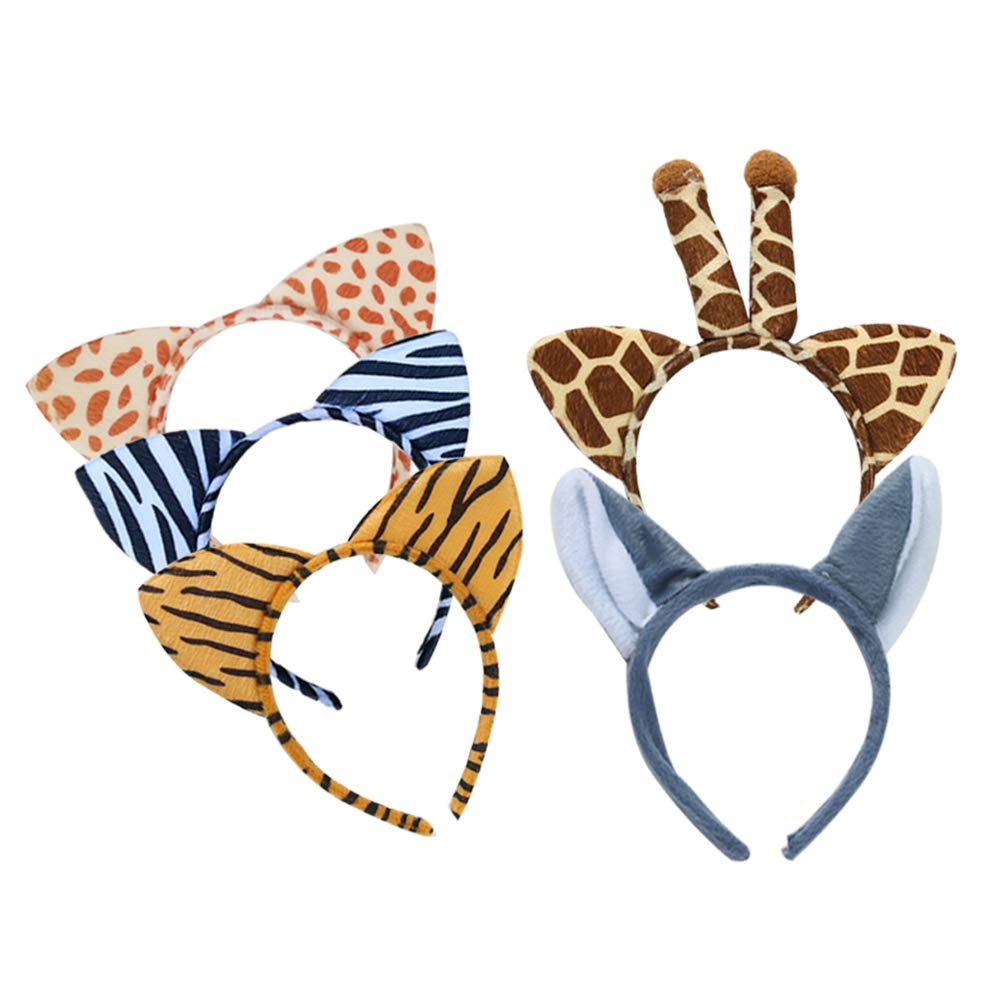 Haploon Animal Ears Headband 12 Pcs Plush Cosplay Hair Hoop for Theme Party