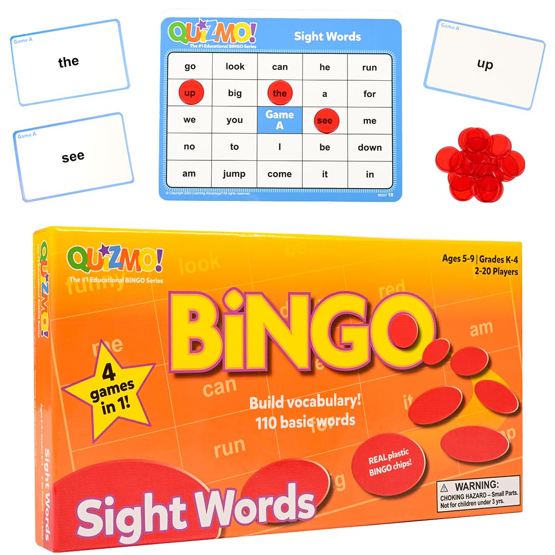 LEARNING ADVANTAGE QUIZMO Sight Words, Bingo-Style Vocabulary Game