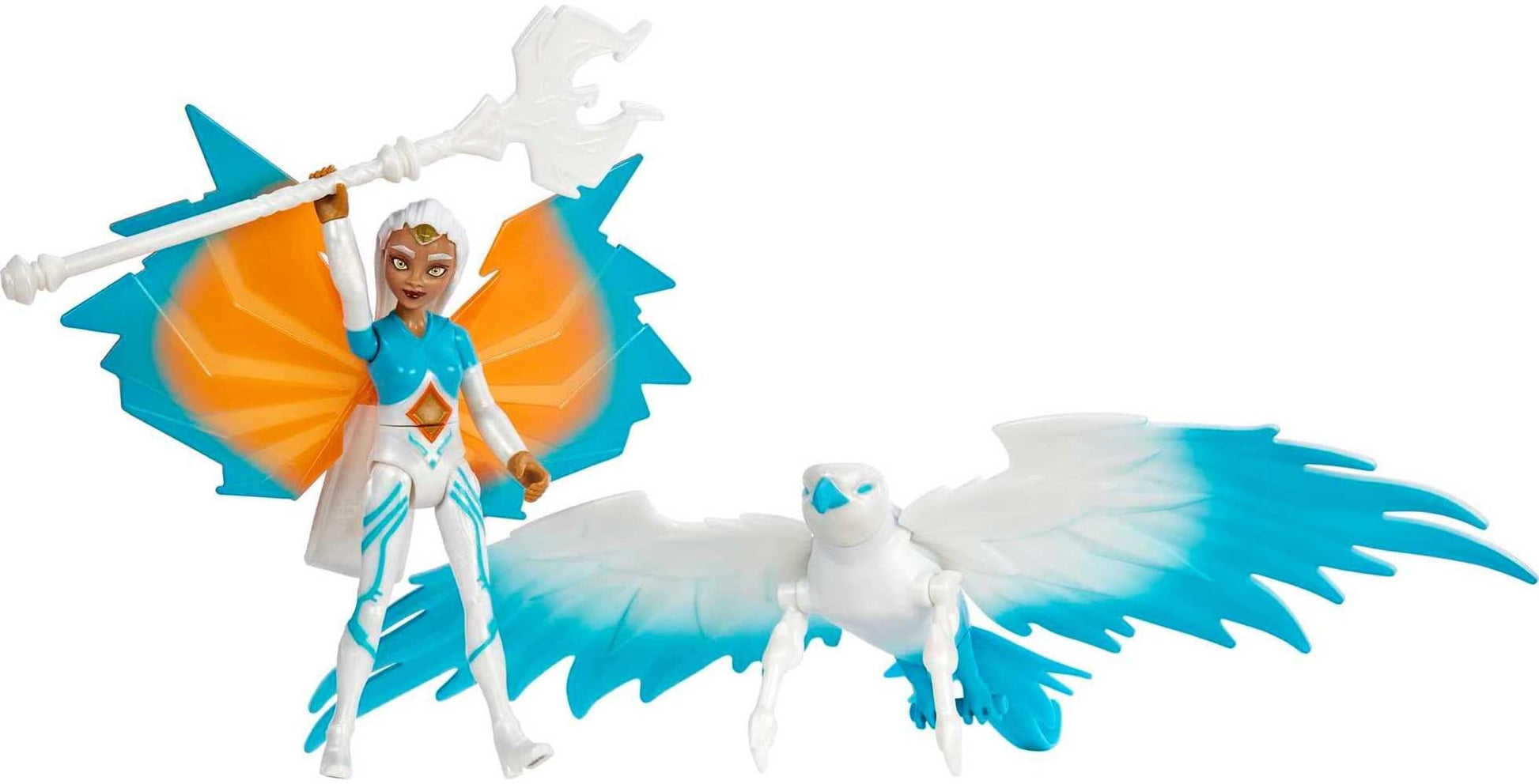 Masters of the Universe He-Man and The Sorceress Figure & Winged Falcon Vehicle Set Inspired by Motu Netflix Animated Series, Collectible Toy Gift