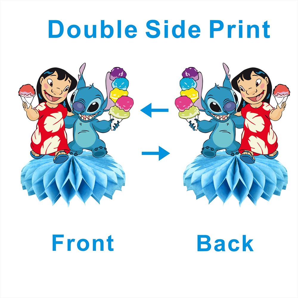 8Pcs Stitch Table Centerpiece Double Side Design Birthday Party Supplies for Kids Party Table Decorations