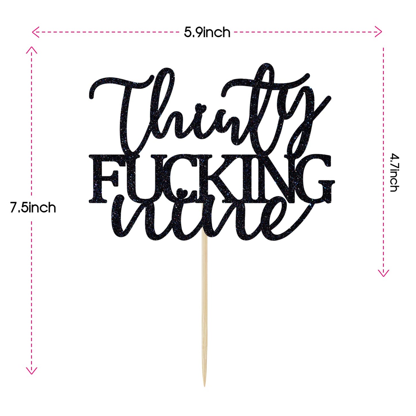 Unoggsor Thirty Fucking Nine Cake Topper Happy 39th Birthday Cake Decor Cheers to 39 Years Birthday Party Decorations Supplies,