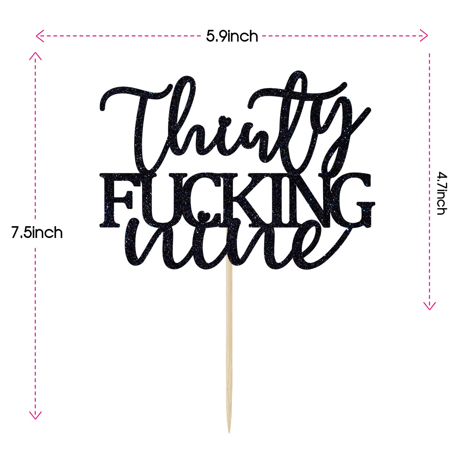 Unoggsor Thirty Fucking Nine Cake Topper Happy 39th Birthday Cake Decor Cheers to 39 Years Birthday Party Decorations Supplies,