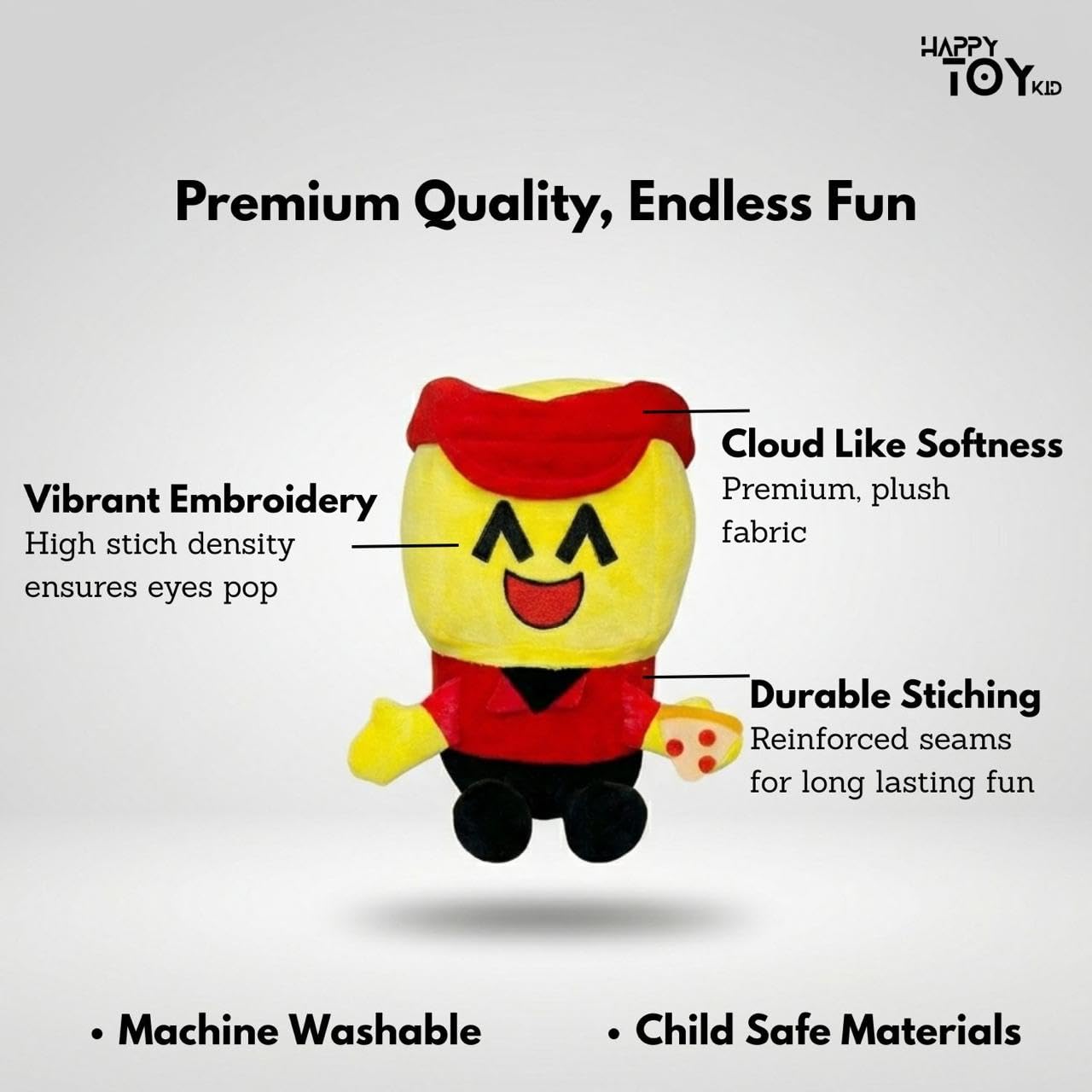 Happy Toy Kid Set of 7 Soft Plush Toys - Fun for Kids, Cuddling, Travel & Playtime Premium Stuffed Toy Collection