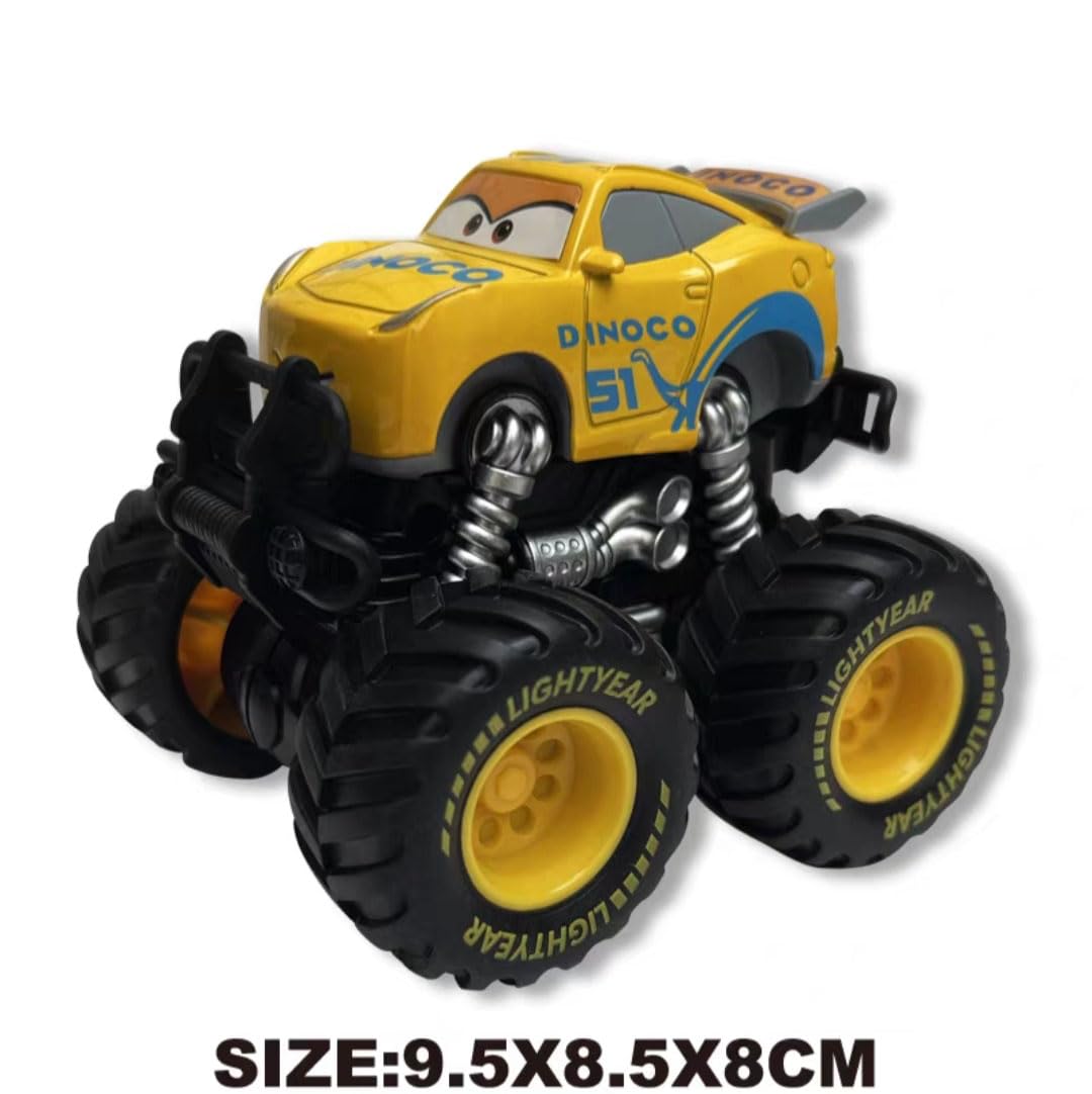 LATUROP 1/55 Mini Big Wheels Set 1 Pack, Movie Car 3 Toy Series, Metal Diecast Cartoon Vehicles for Childern's Gift, Black Storm Jackson. (Mini curiz