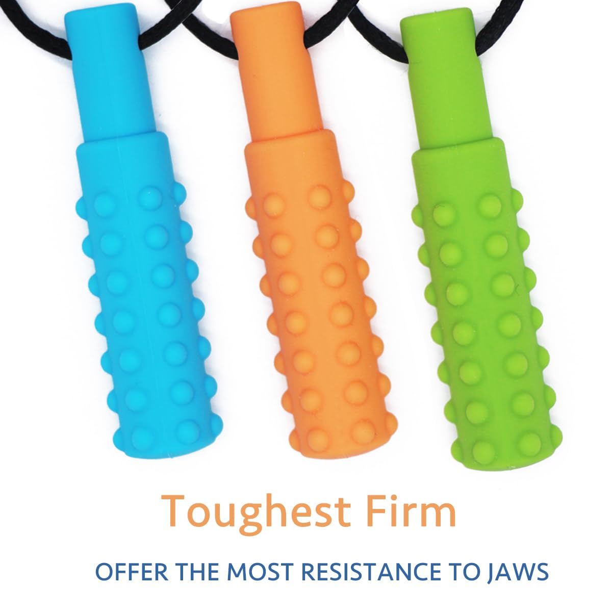 Xtra Tough (XT) Sensory Chew Necklace (3 Pack) - Sensory Oral Motor Aids Teether Toys for Autism, ADHD, Baby Nursing or Special Needs- Designed