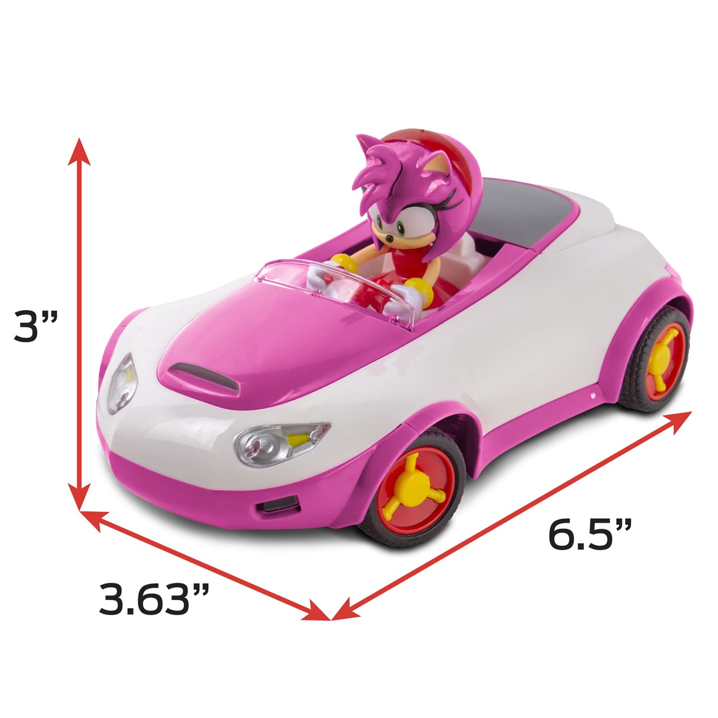 NKOK Sonic Racing RC Car Amy Rose 1:28 Scale, 2.4 GHz, Officially Licensed