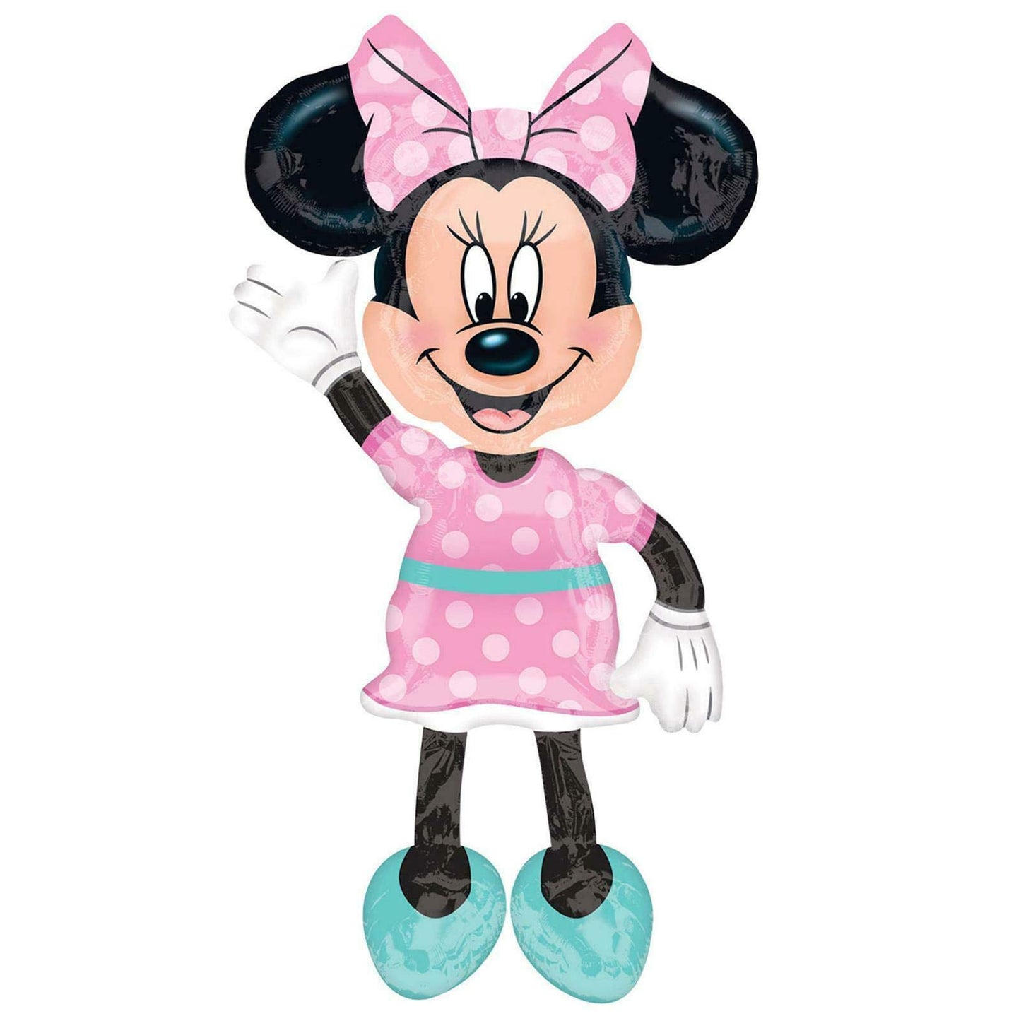 Anagram 34331 Minnie Airwalkers - Pink Dress Foil Mylar Party Balloon, 54", Multicolor, Pack of 1,10116417