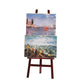 SXFSE Dollhouse Decoration Accessories, 1/12 Dollhouse Miniature Wooden Easel Oil Painting Set