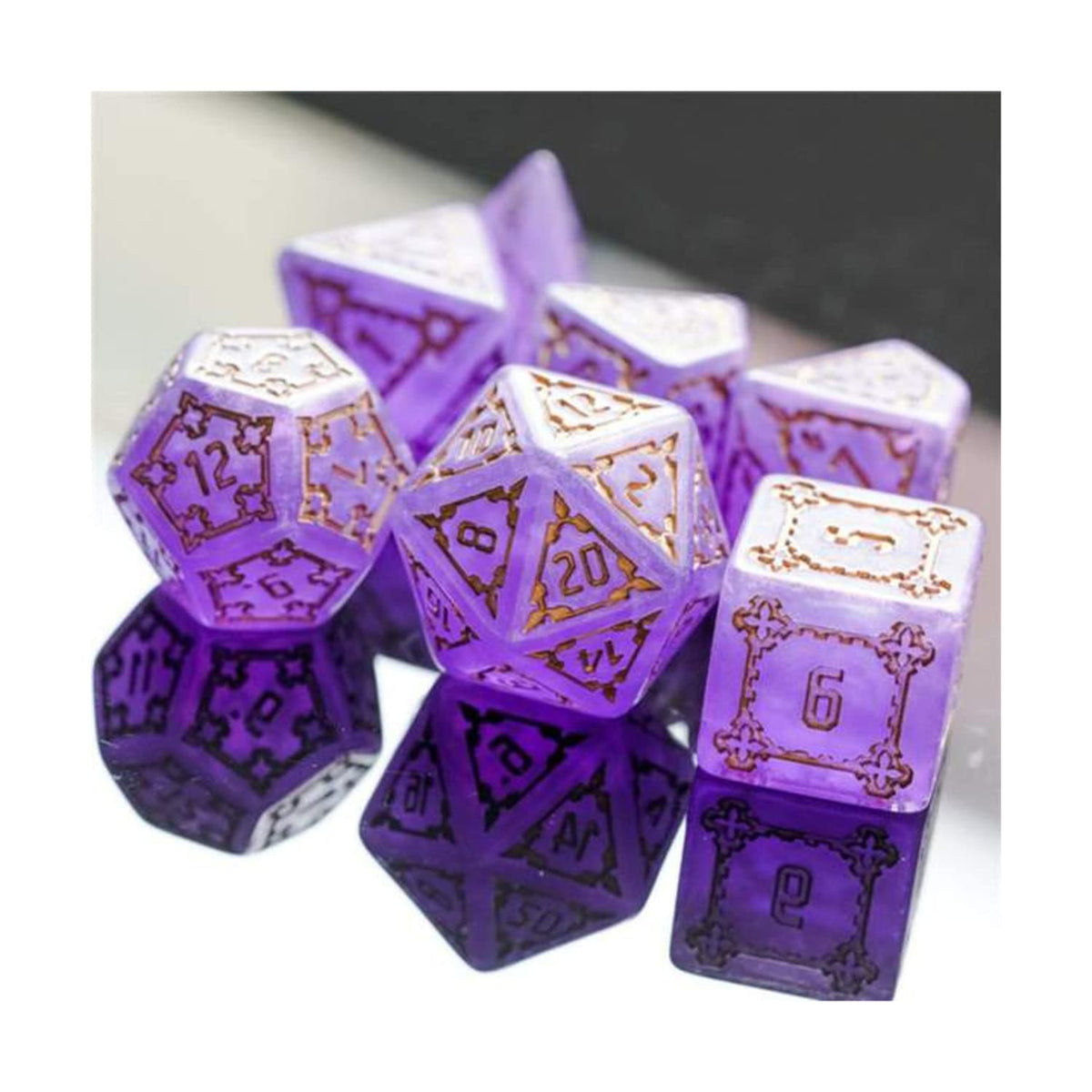 Foam Brain Games FBG1014 25 mm Castle Dice Game, Purple - Set of 7