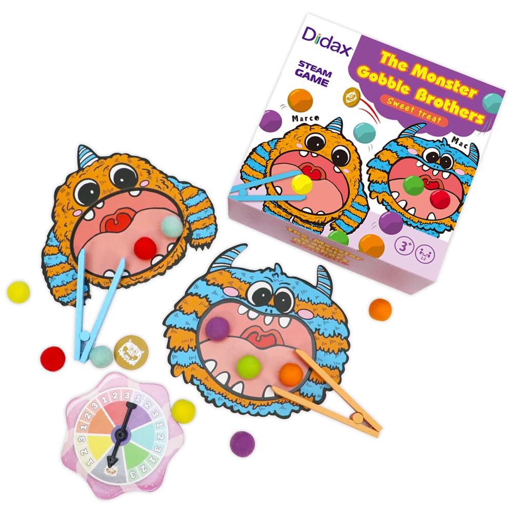 Didax Monster Gobble Brothers Educational Game for Kids | Pre-K & Kindergarten Learning Game | Early Math, Counting & Sorting Activity | Hands-On